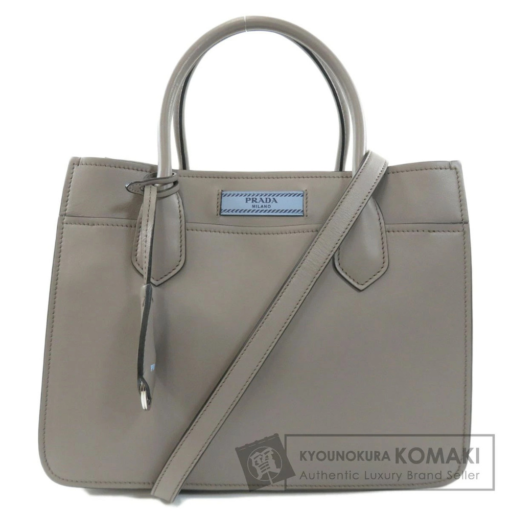 Prada Etiquette calfskin leather handbag Gray
